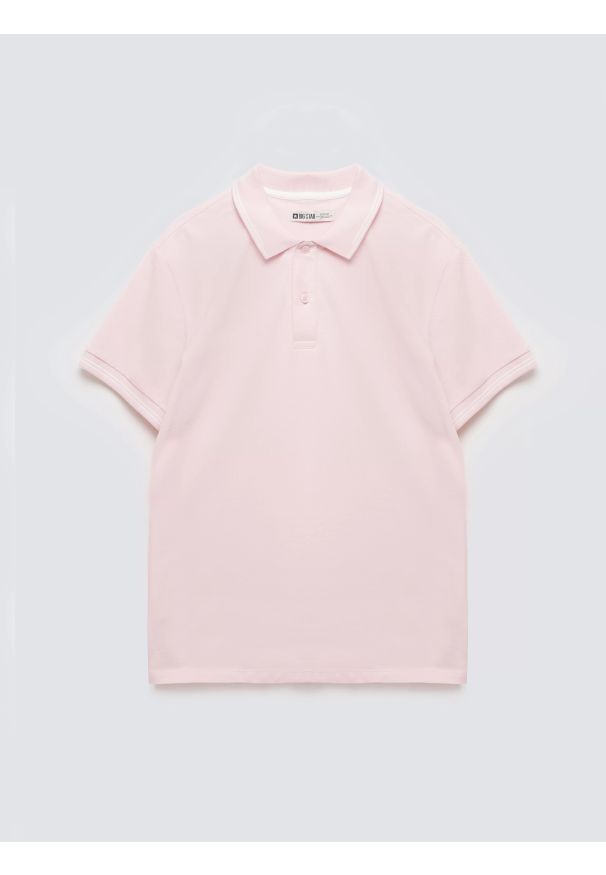 Big-Star - Koszulka męska polo różowa Wladym 601. Okazja: na co dzień. Typ kołnierza: polo. Kolor: różowy. Materiał: dzianina. Wzór: jednolity, nadruk. Styl: casual, klasyczny