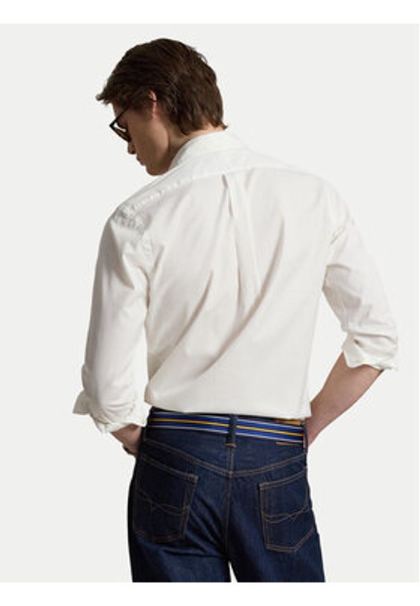 Polo Ralph Lauren Koszula 710B20512003 Biały Custom Fit. Typ kołnierza: polo. Kolor: biały. Materiał: bawełna