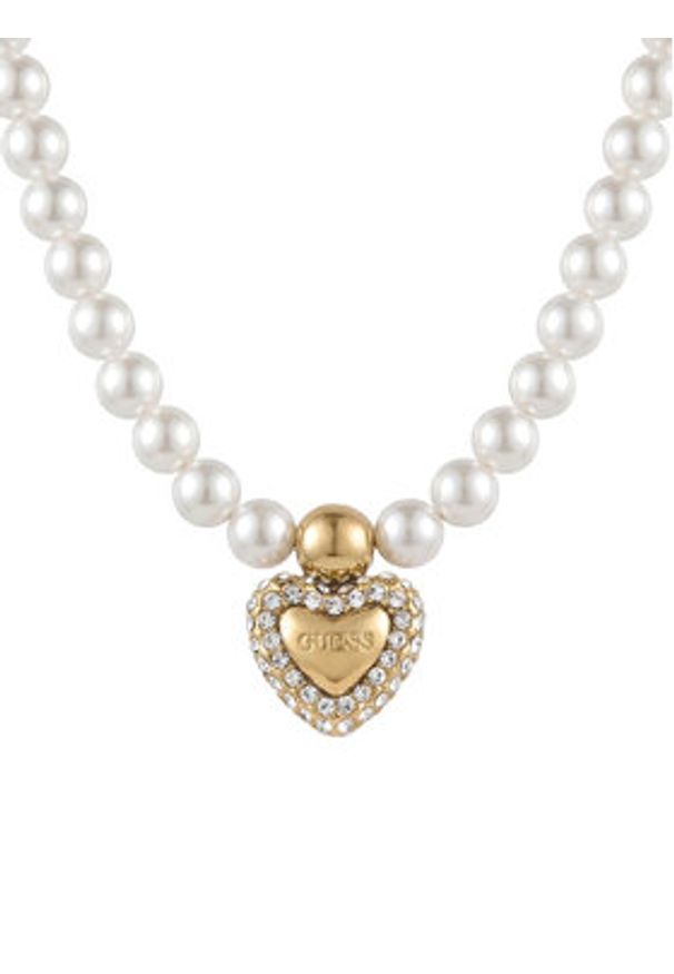 Guess Naszyjnik JUBN06 090JW Biały. Materiał: ze stali, ze stali nierdzewnej. Kolor: biały