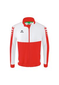ERIMA - Kurtka do prezentacji dziecięcej Erima Six Wings. Kolor: biały, czerwony, wielokolorowy. Sport: fitness