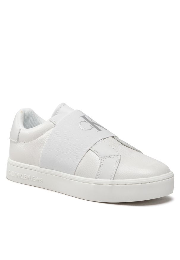 Sneakersy Calvin Klein Jeans Classic Cupsole Ribbon Lth YW0YW00776 White/Silver 0LB. Kolor: biały. Materiał: skóra