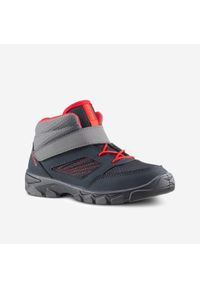 quechua - Buty turystyczne dla dzieci Quechua MH100 mid. Zapięcie: rzepy. Kolor: czerwony, wielokolorowy, szary