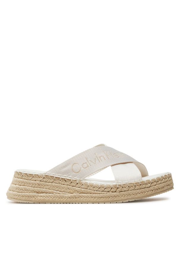 Calvin Klein Jeans Espadryle Sporty Wedge Rope Sandal Mr YW0YW01364 Biały. Kolor: biały. Materiał: materiał. Styl: sportowy