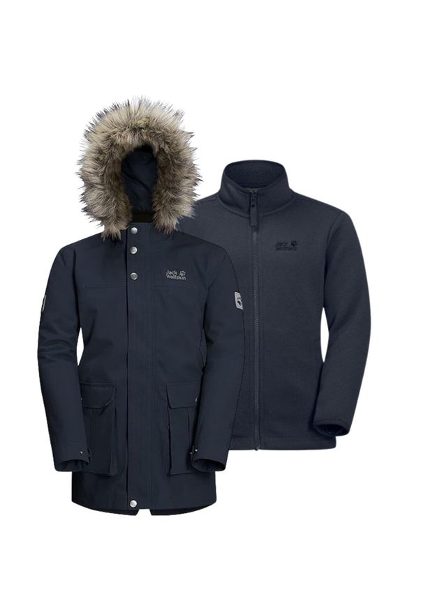 Kurtka trekkingowa dla dzieci Jack Wolfskin Kids Elk Island 3in1. Kolor: niebieski