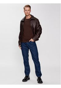 Calvin Klein Sweter Superior K10K109474 Brązowy Regular Fit. Kolor: brązowy. Materiał: wełna #5