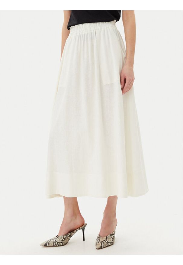 YAS Spódnica maxi Flaxy 26036370 Biały Regular Fit. Kolor: biały. Materiał: wiskoza