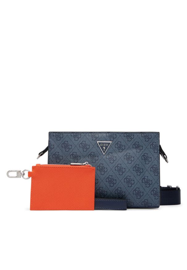 Guess Saszetka HMMILO P6157 Granatowy. Kolor: niebieski. Materiał: skóra