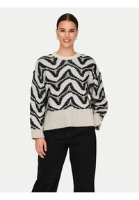 only - ONLY Sweter Jane 15332157 Beżowy Regular Fit. Kolor: beżowy. Materiał: syntetyk