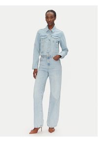 Patrizia Pepe Kurtka jeansowa 8O0170/D1WZB-CA49 Niebieski Regular Fit. Kolor: niebieski. Materiał: bawełna