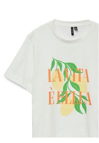 Vero Moda T-Shirt Sonna 10327143 Biały Regular Fit. Kolor: biały. Materiał: bawełna #6