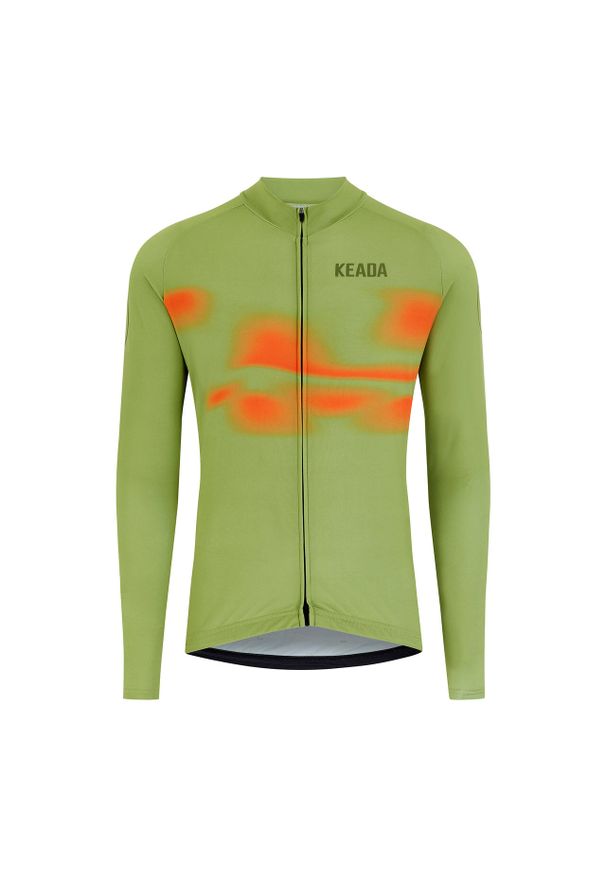 KEADA SPORTS - Męska koszulka rowerowa z długim rękawem - Onwards Five. Kolor: zielony. Długość rękawa: długi rękaw. Długość: długie