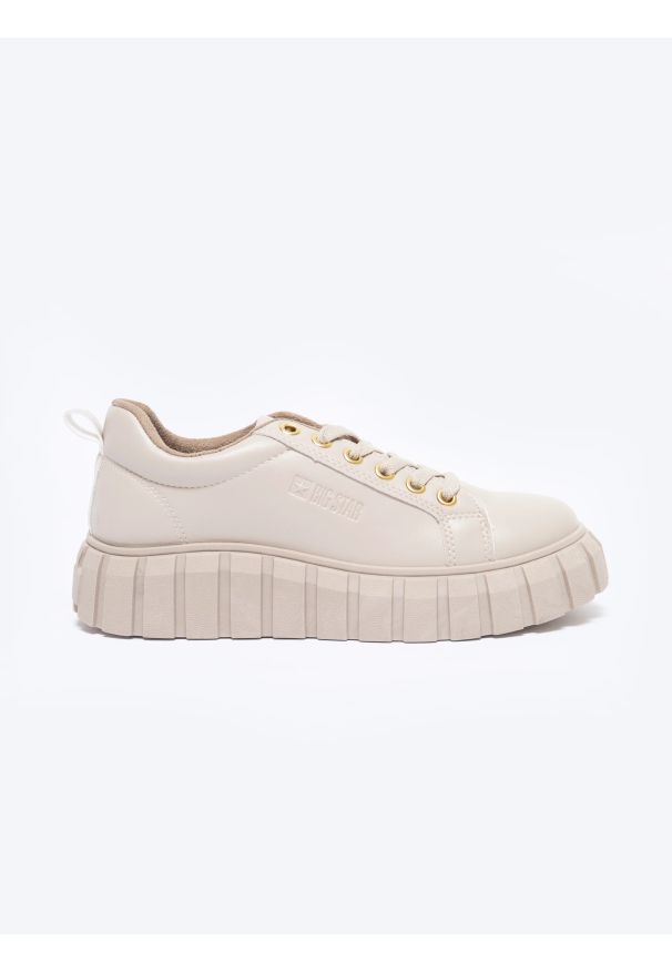 Big-Star - Sneakersy damskie beżowe MM274618 801. Kolor: beżowy. Materiał: jeans