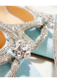 MACH&MACH - Niebieskie sandały z kryształami Double Bow. Zapięcie: pasek. Kolor: niebieski. Obcas: na szpilce #5