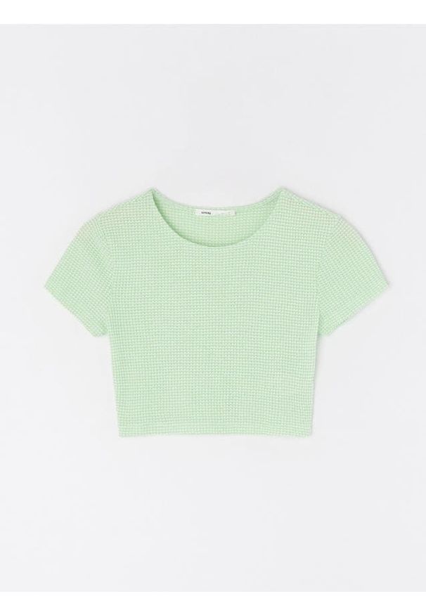 Sinsay - Koszulka basic - zielony. Kolor: zielony