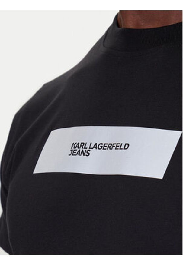 Karl Lagerfeld Jeans T-Shirt A4M17019 Czarny Slim Fit. Kolor: czarny. Materiał: bawełna
