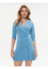 Rinascimento Sukienka codzienna CFC0115559003 Błękitny Regular Fit. Okazja: na co dzień. Kolor: niebieski. Materiał: syntetyk. Typ sukienki: proste. Styl: casual #1