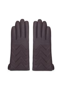 Wittchen - Damskie rękawiczki skórzane pikowane w zygzaki ciemny brąz. Kolor: brązowy. Materiał: skóra. Wzór: aplikacja. Sezon: jesień, zima. Styl: elegancki #2
