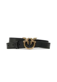 Pinko - PINKO Czarny pasek damski Love Berry H2 Belt, Rozmiar M. Kolor: czarny. Materiał: skóra #2