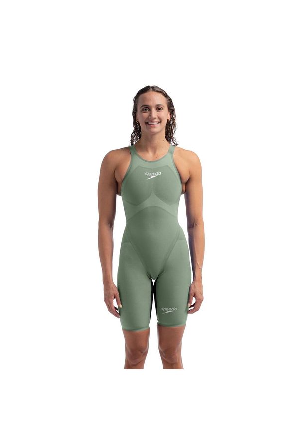 Strój kąpielowy startowy damski Speedo Lzr Valor 2.0 Openback. Kolor: czarny, wielokolorowy, zielony