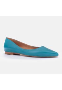 Marco Shoes Subtelne balerinki niebieskie. Kolor: niebieski. Materiał: skóra. Styl: klasyczny #3