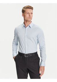 Calvin Klein Koszula LV04LB145G Błękitny Slim Fit. Kolor: niebieski. Materiał: bawełna