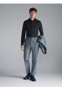 Reserved - Koszula slim fit - czarny. Kolor: czarny. Materiał: dzianina. Wzór: gładki