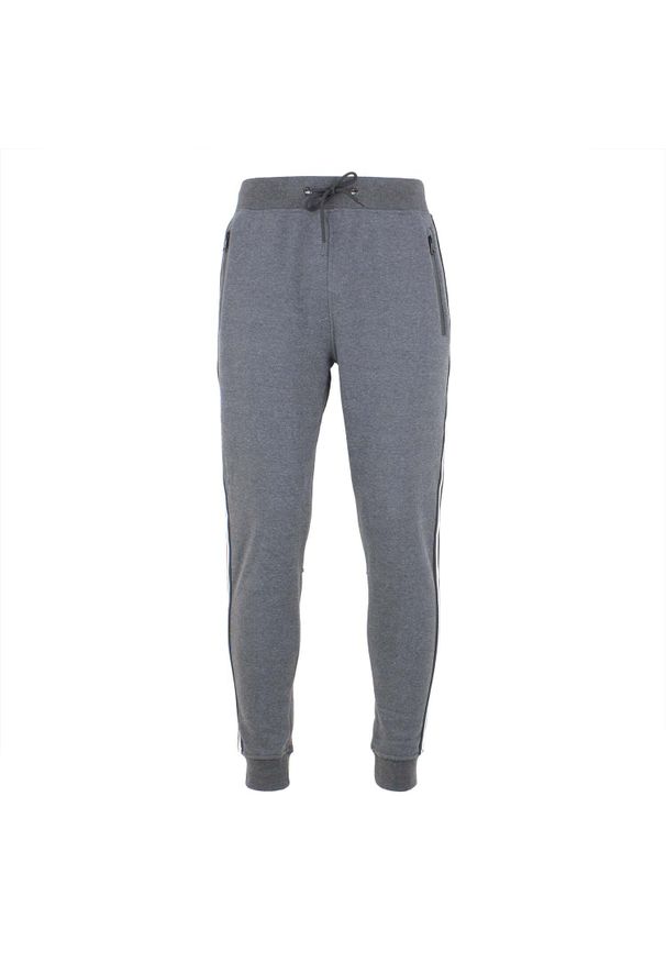 PEAK MOUNTAIN - Spodnie dresowe z weluru Peak Mountain Cisco. Kolor: szary. Materiał: welur, dresówka. Sport: fitness, bieganie