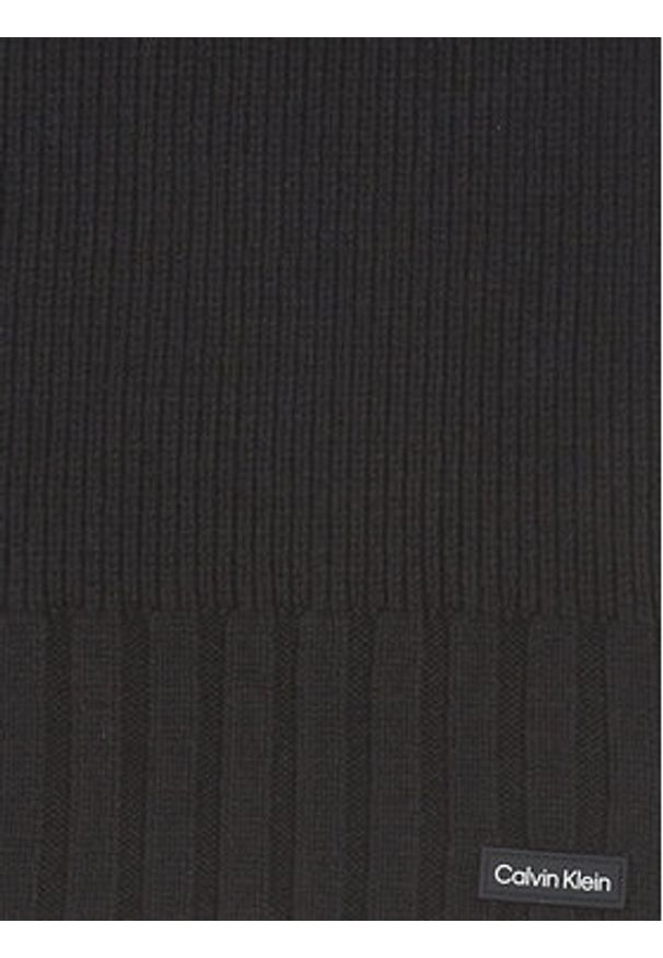 Calvin Klein Szalik Elevated Rib Knit Scarf K50K511006 Czarny. Kolor: czarny. Materiał: syntetyk