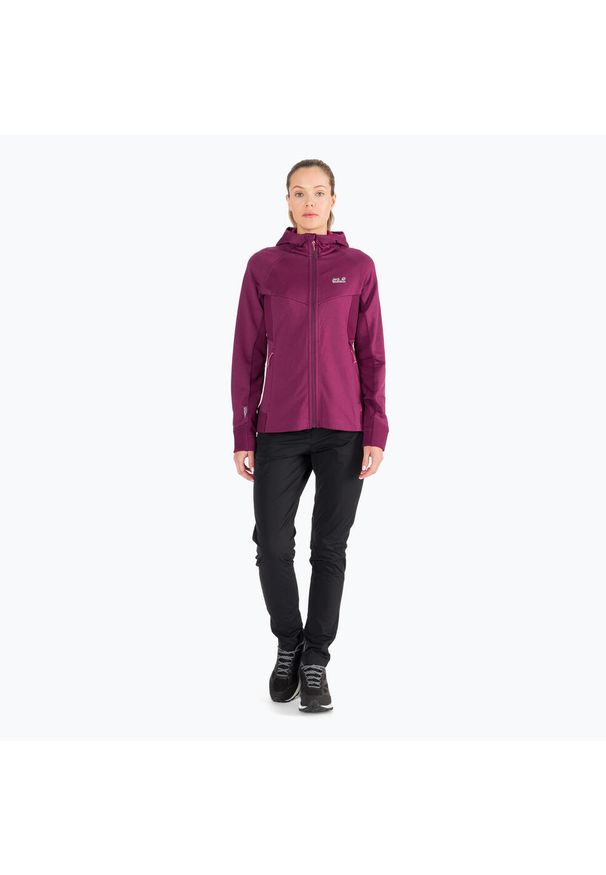 Bluza polarowa damska Jack Wolfskin Hydro Grid Fleece. Kolor: czerwony, różowy, wielokolorowy. Materiał: polar