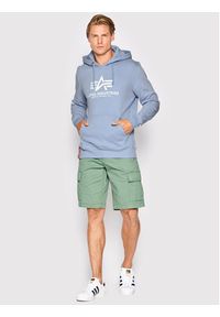 Alpha Industries Bluza Basic 178312 Błękitny Regular Fit. Kolor: niebieski. Materiał: bawełna