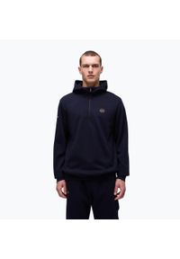 Bluza męska Napapijri B-Badge Half Zip Hooded. Kolor: niebieski