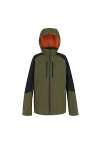 Regatta - Męska Wodoodporna Kurtka Calderdale VI. Kolor: czarny, wielokolorowy, zielony. Sport: turystyka piesza #1