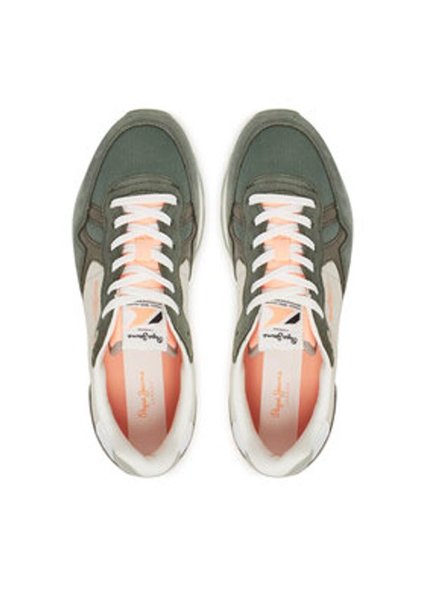 Pepe Jeans Sneakersy Brit Camp W PLS40038 Zielony. Kolor: zielony. Materiał: zamsz, skóra