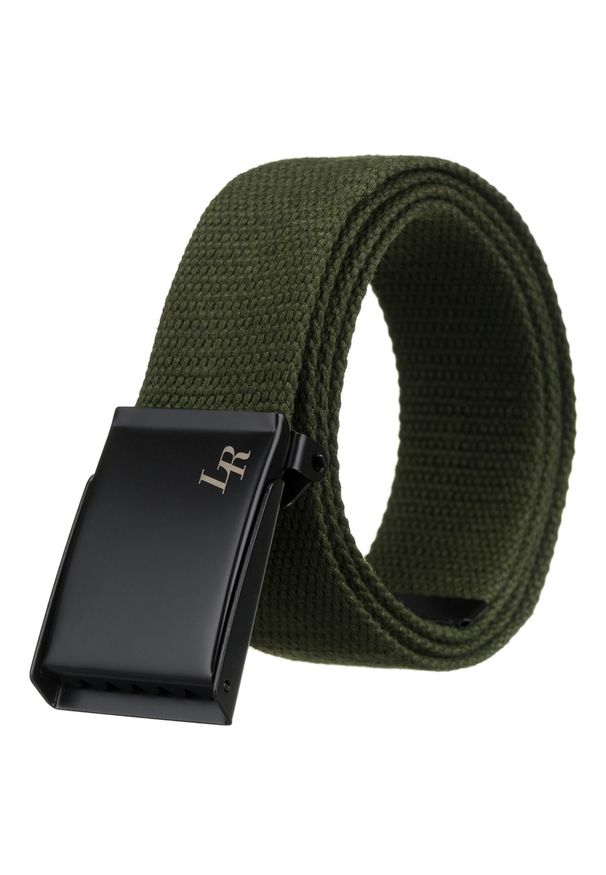 LOREN - Pasek parciany Loren BJ-B-1 khaki. Kolor: brązowy. Materiał: materiał. Styl: elegancki