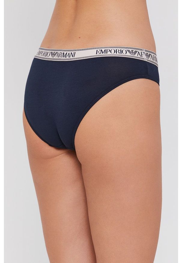 Emporio Armani Underwear - Figi. Kolor: niebieski. Materiał: dzianina, materiał. Wzór: gładki