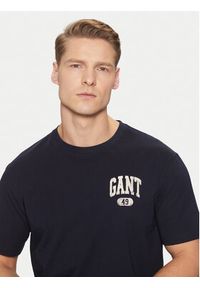 GANT - Gant T-Shirt 2003292 Granatowy Regular Fit. Kolor: niebieski. Materiał: bawełna