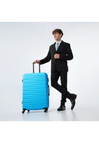 Wittchen - Duża walizka z ABS-u z żebrowaniem niebieska. Kolor: niebieski. Materiał: guma #6