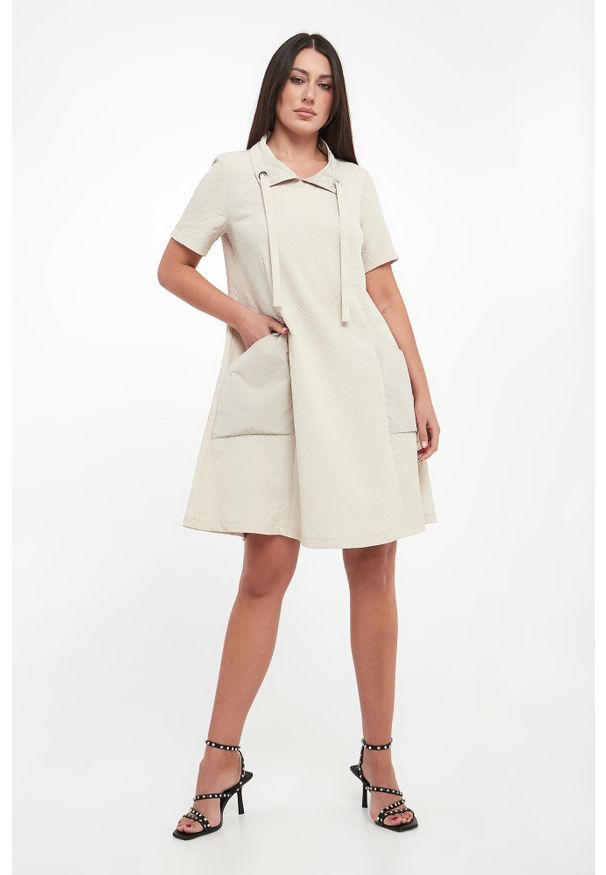 Joseph Ribkoff - Sukienka ze strukturalnej tkaniny JOSEPH RIBKOFF. Materiał: tkanina