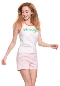 Wrangler - WRANGLER T SHIRT DAMSKI RETRO KABEL TANK ROSEWATER W730SEVLF 112130937. Długość rękawa: na ramiączkach. Wzór: nadruk. Styl: retro #3