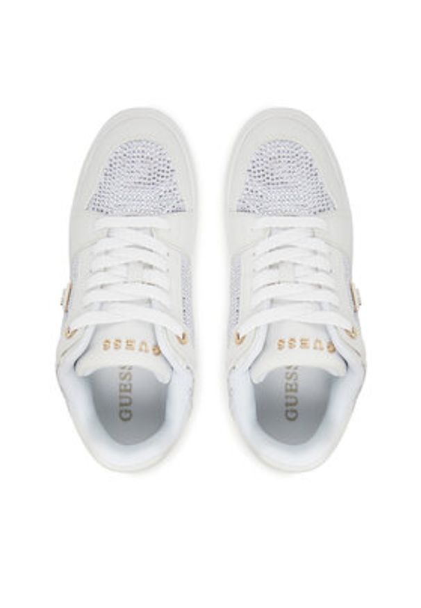Guess Sneakersy FLTDL2 LEA12 Biały. Kolor: biały. Materiał: skóra
