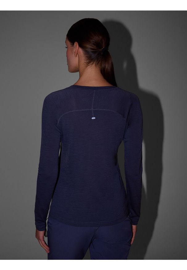4f - 4F Longsleeve trekkingowy szybkoschnący z wełną Merino damski - szary L. Typ kołnierza: dekolt na plecach. Kolor: szary. Materiał: wełna. Długość rękawa: długi rękaw. Długość: długie. Wzór: gładki, ze splotem. Sport: turystyka piesza, fitness