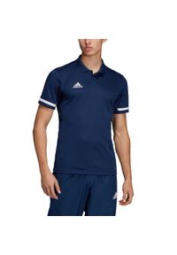 Adidas - Team 19 Polo 806. Typ kołnierza: polo. Kolor: biały, niebieski, wielokolorowy. Sport: bieganie #1