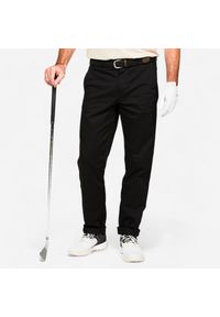 INESIS - Spodnie do golfa chino męskie Inesis MW500 bawełna. Kolor: czarny. Materiał: bawełna, materiał, poliester, elastan. Sport: golf