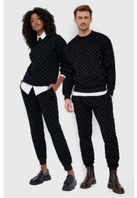 Karl Lagerfeld Bluza bawełniana kolor czarny wzorzysta. Okazja: na co dzień. Kolor: czarny. Materiał: bawełna. Styl: casual