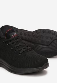 Born2be - Czarno-Czerwone Buty Sportowe Sznurowane Ambilou. Kolor: czarny. Materiał: materiał. Szerokość cholewki: normalna. Obcas: na płaskiej podeszwie #3