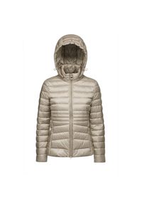 Damska kurtka z kapturem zapinana na zamek Geox Jaysen. Typ kołnierza: kaptur. Kolor: beżowy. Materiał: puch #1