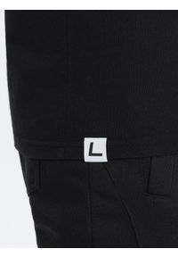 Ombre Clothing - T-shirt męski bawełniany trójkolorowy z logo - czarno-brązowy V3 S1747 - XXL. Kolor: czarny. Materiał: bawełna. Długość rękawa: krótki rękaw. Długość: krótkie. Wzór: nadruk, geometria. Styl: klasyczny #3