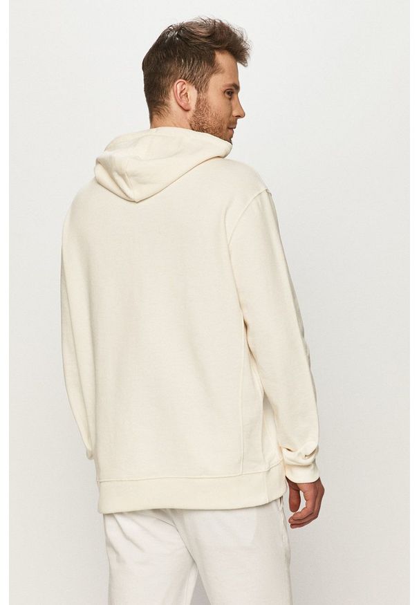 Lee - Bluza bawełniana. Okazja: na co dzień. Typ kołnierza: kaptur. Kolor: beżowy. Materiał: bawełna. Styl: casual