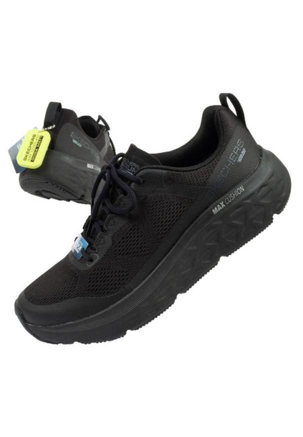 skechers - Buty Skechers Max 220351/BBK czarne. Okazja: na co dzień. Zapięcie: sznurówki. Kolor: czarny. Materiał: syntetyk, materiał. Szerokość cholewki: normalna