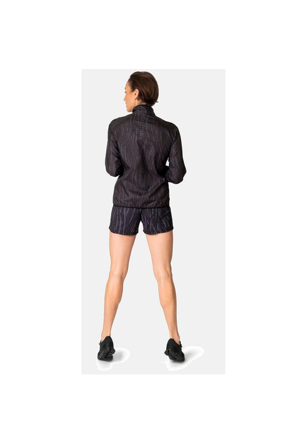 Kurtka do biegania damska Odlo Jacket ESSENTIAL LIGHT PRINT. Kolor: czarny. Wzór: nadruk